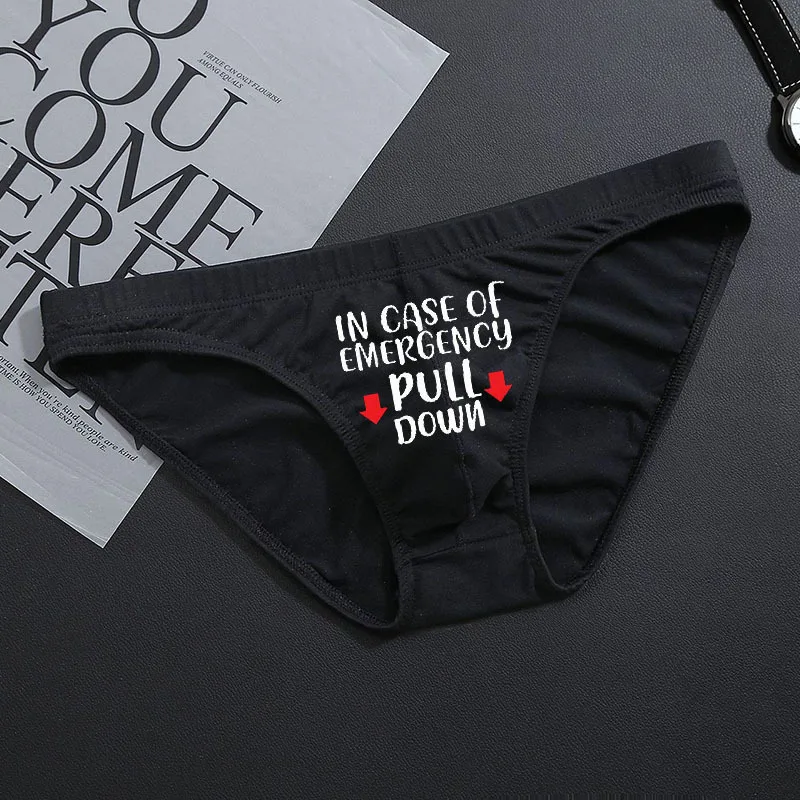 Men Cotton Brief Low-waist Gay Male Panties Printed Sexy Underpant For Man Boxer Briefs Underwear Plus Size