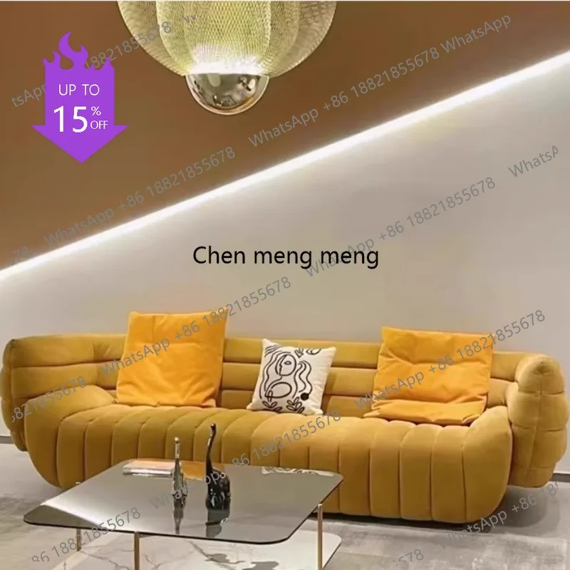 

Мягкие диваны для гостиной A51 в минималистичном стиле, желтые, из вельвета, классические, для отдыха, в стиле Togo, мебель для гостиной