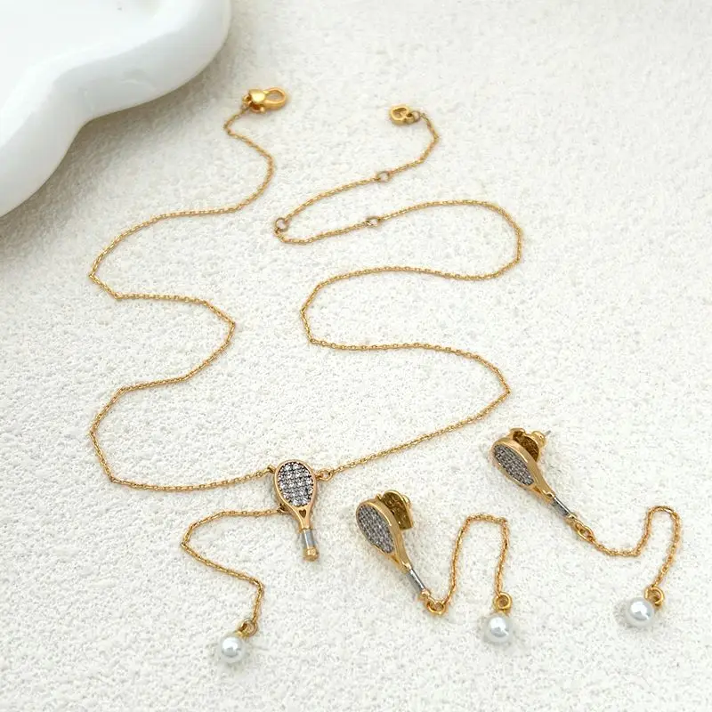 

New Summer Arrival: Wholesale Tennis Racket-Shaped Stylish Sports Wind Collarbone Chain - Versatile Trendy Necklace for Women