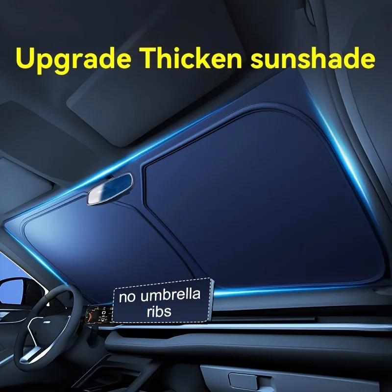 Titanium Silver Car Windshield Sunshade Cover Foldable Parasol Front Window Visor UV Protection Interior Cooling Car Accessories