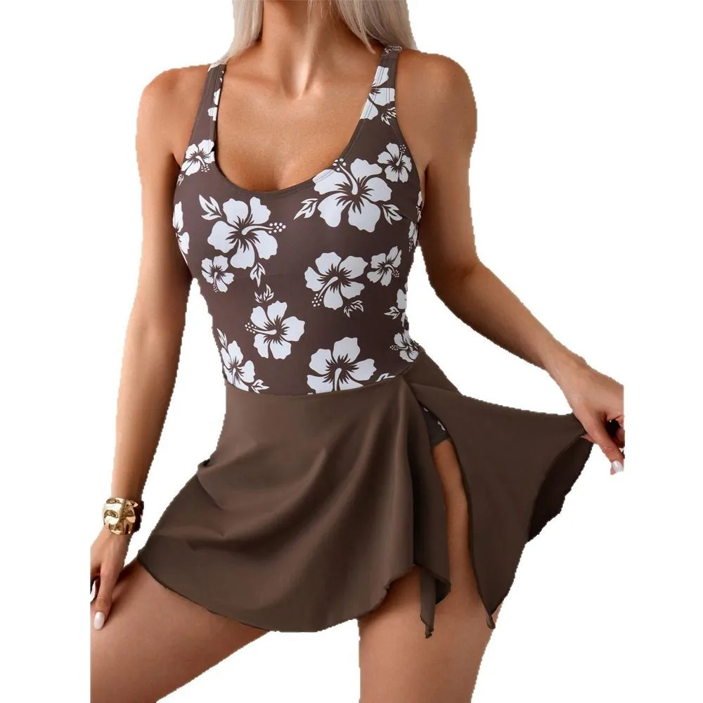 

Новый слитный купальник-юбка для женщин, пляжный купальный костюм, модель 2026, облегающий микро-монокини XXL