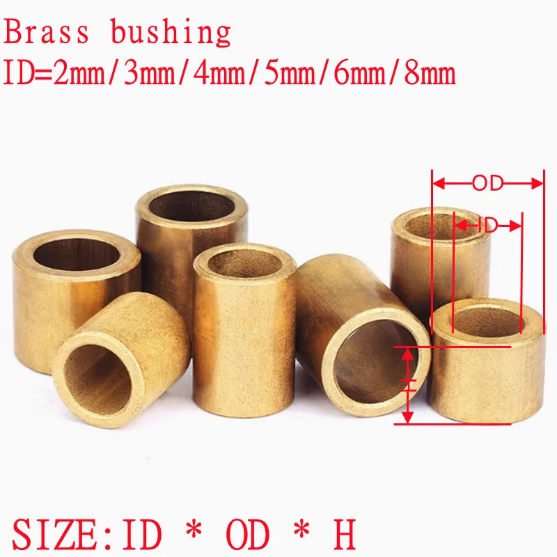 5-10PCS brass oil-impregnated bearing sleeves and base bushings available in sizes M2 to M8