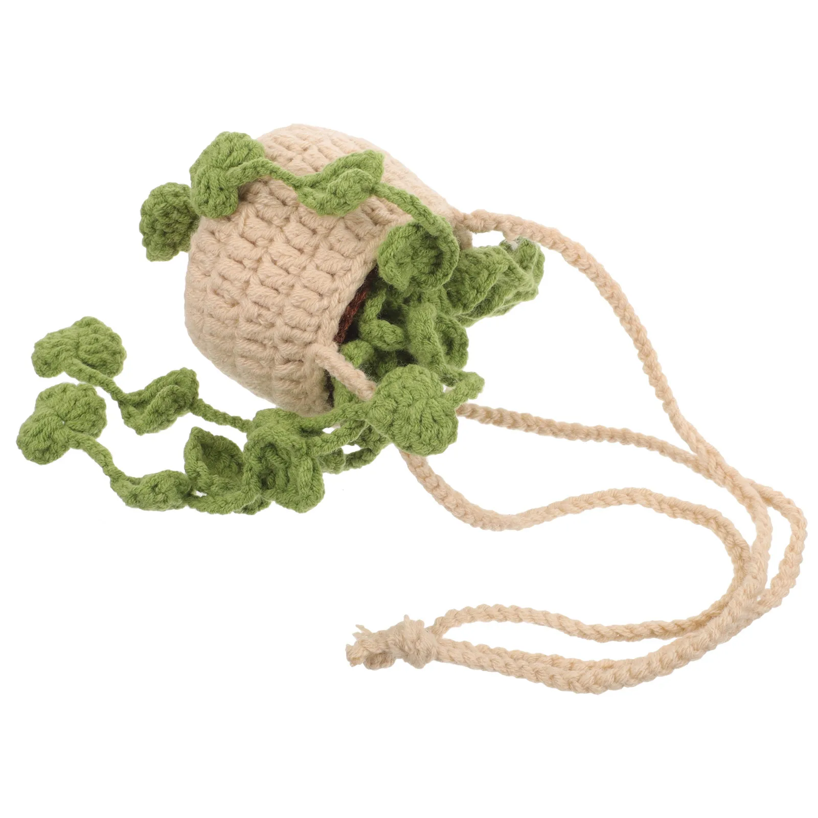 

Car Hanging Ornament Crochet Flower Basket Design Lightweight Sturdy Pendant for Car Interior Aesthetic Decoration Women Gift