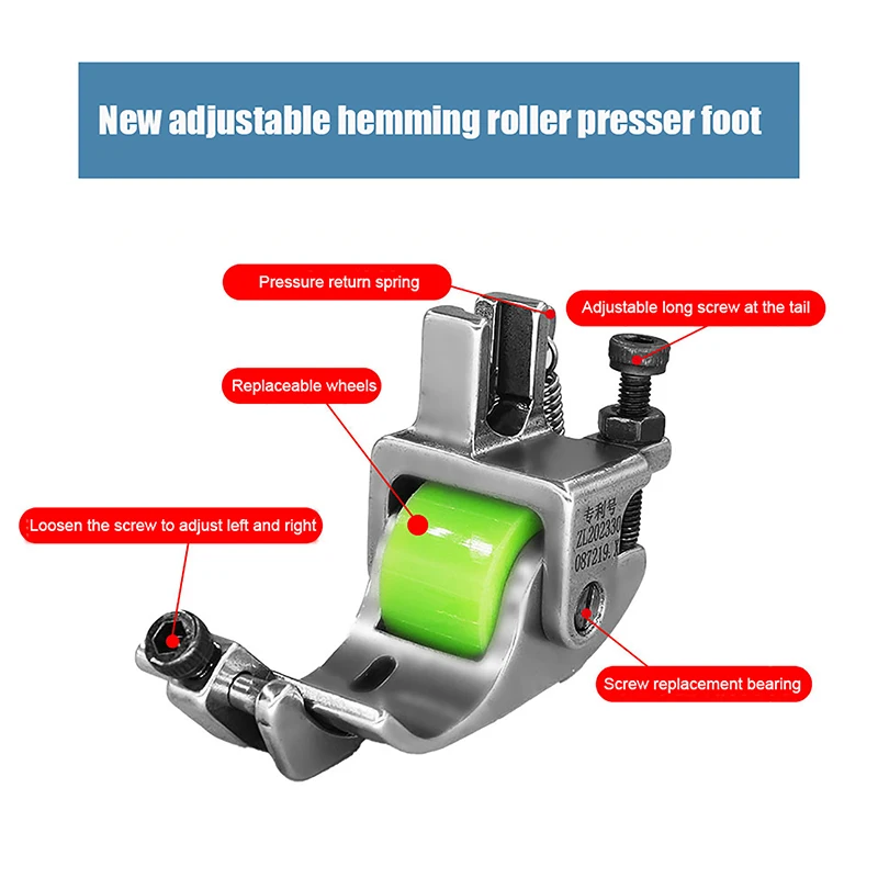 Hemming Presser Foot With Q5 Adjustables Edge Guide Multi-Uses Stable Sewing Attachments For Edge Sewing Machine