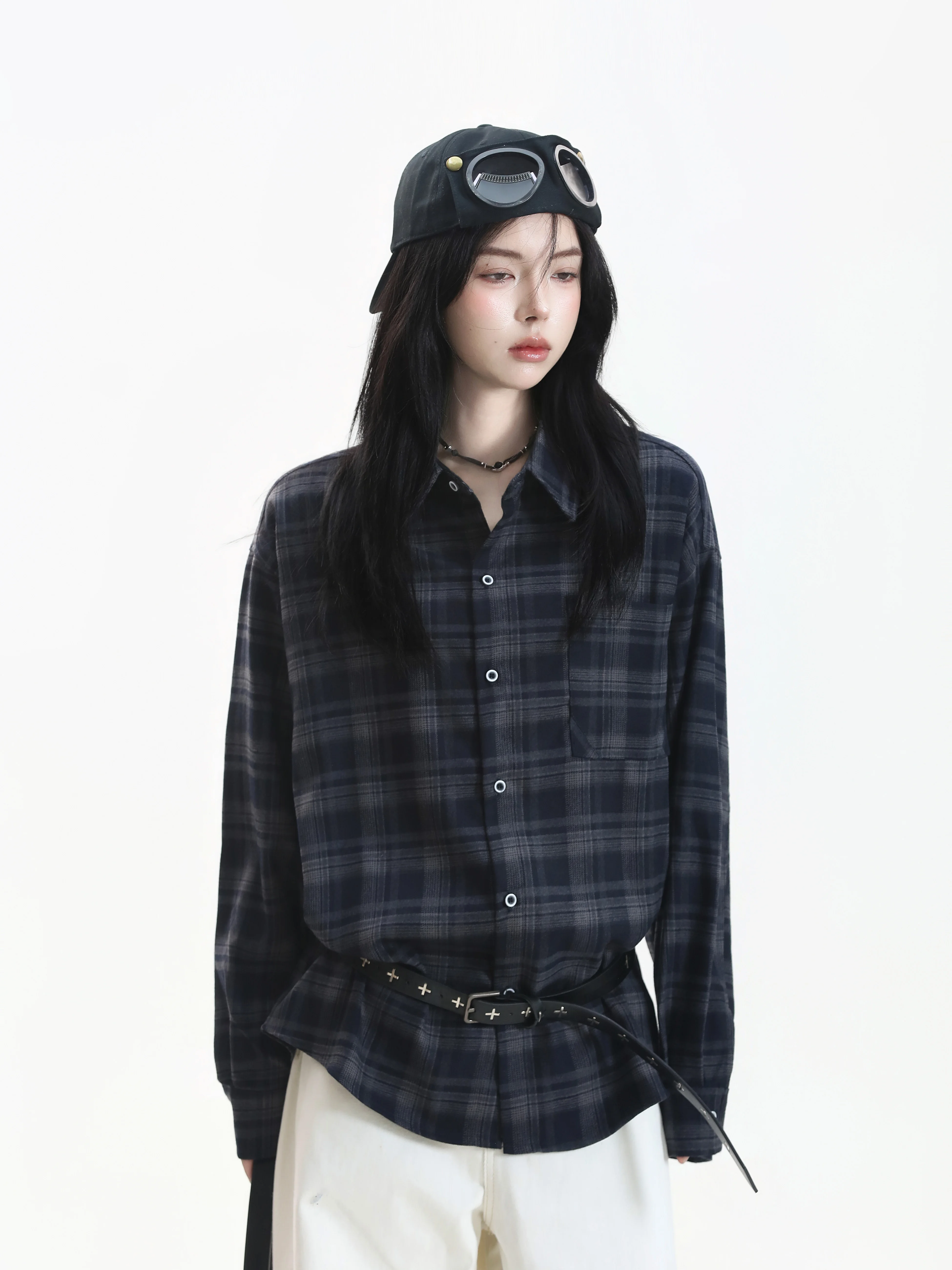 Cleanfit Vintage Distressed Design Long Sleeve Shirt Neutral Style Silhouette Shirt Youth Casual Fashion Autumn 2026