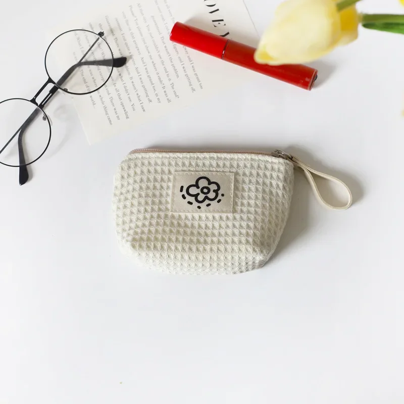 Mini Simple Coin Purse Summer Flowers Small Storage Bag Portable Wrist Bag Fashion Women Girls Lipstick Coin Cards Organizer Bag