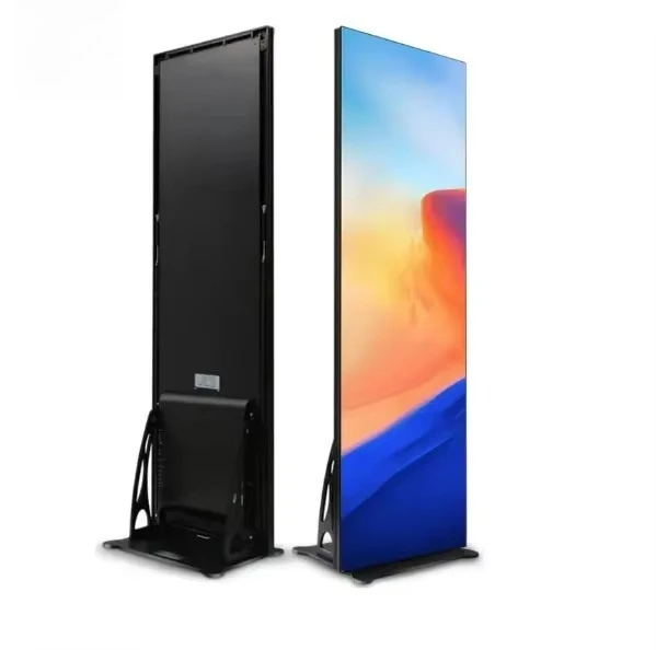 Publicidad interior móvil, triple pliegue, 3 lados/plegable, pancarta Led P2.5, pantalla de visualización de carteles LED Digital de alto brillo