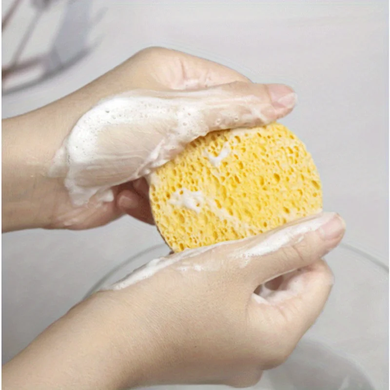 Compressed Wood Pulp Facial Sponge Eco-Friendly Expandable Cleansing Puff for Makeup Removal, Deep Cleansing, Daily Skincare