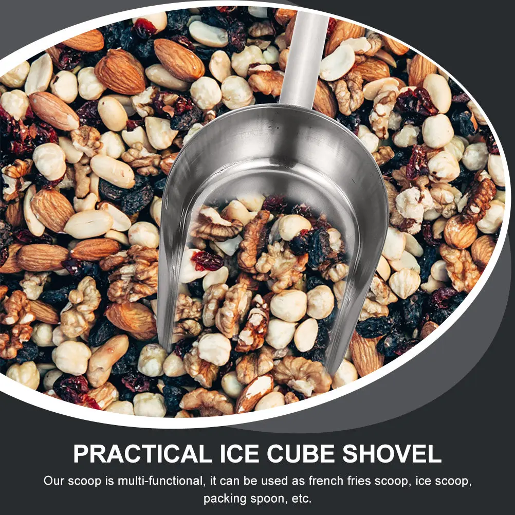 Multi-Use Stainless Steel Scoop Food Shovel for Ice Cubes Flour Coffee Beans Cereal Kitchen Grain Scoop Cereal Shovel