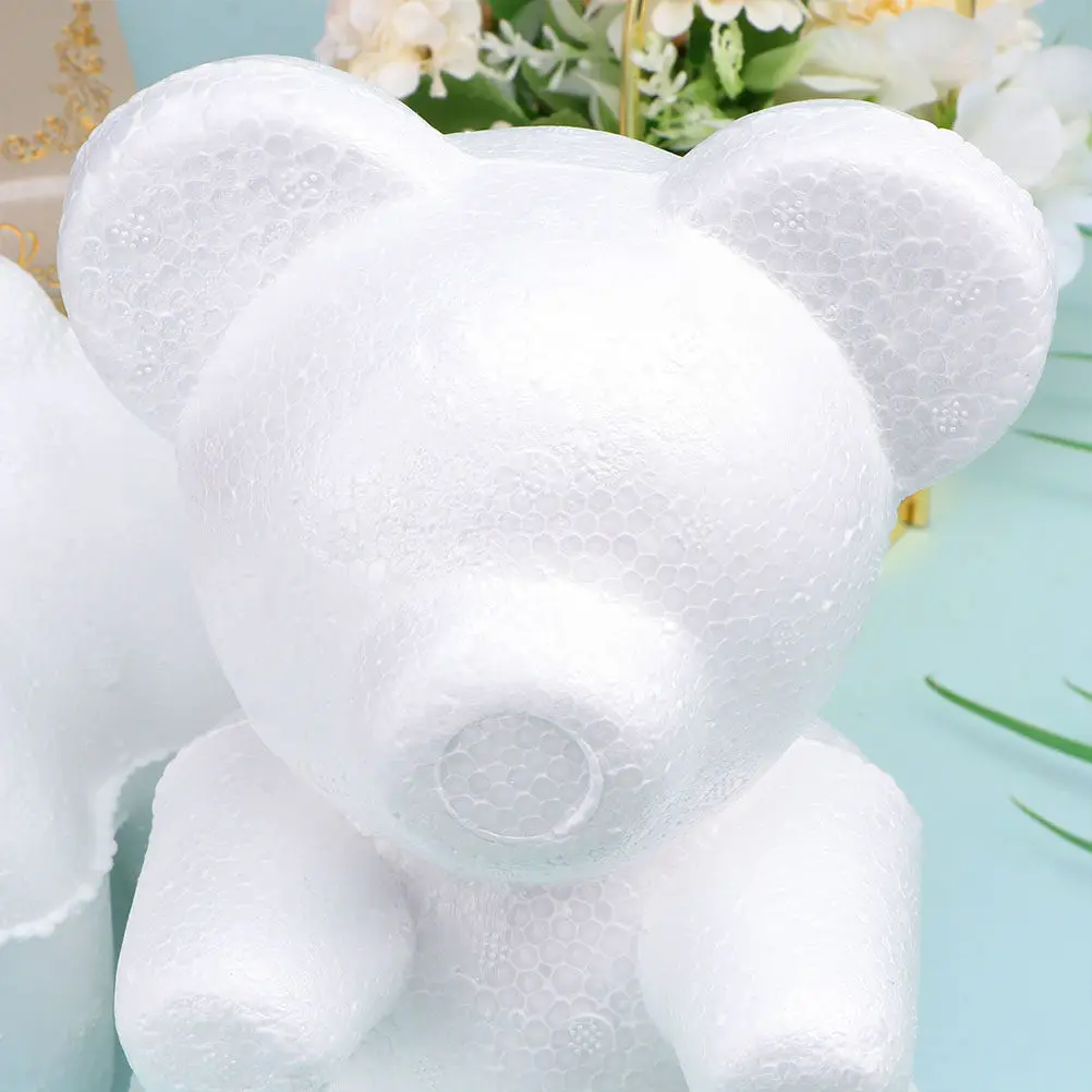 3Pcs Bear Shape White Foam Balls 20Cm DIY Craft Embryo Bear Desktop Decor Perfect for Art Projects Desktop Decor view 2