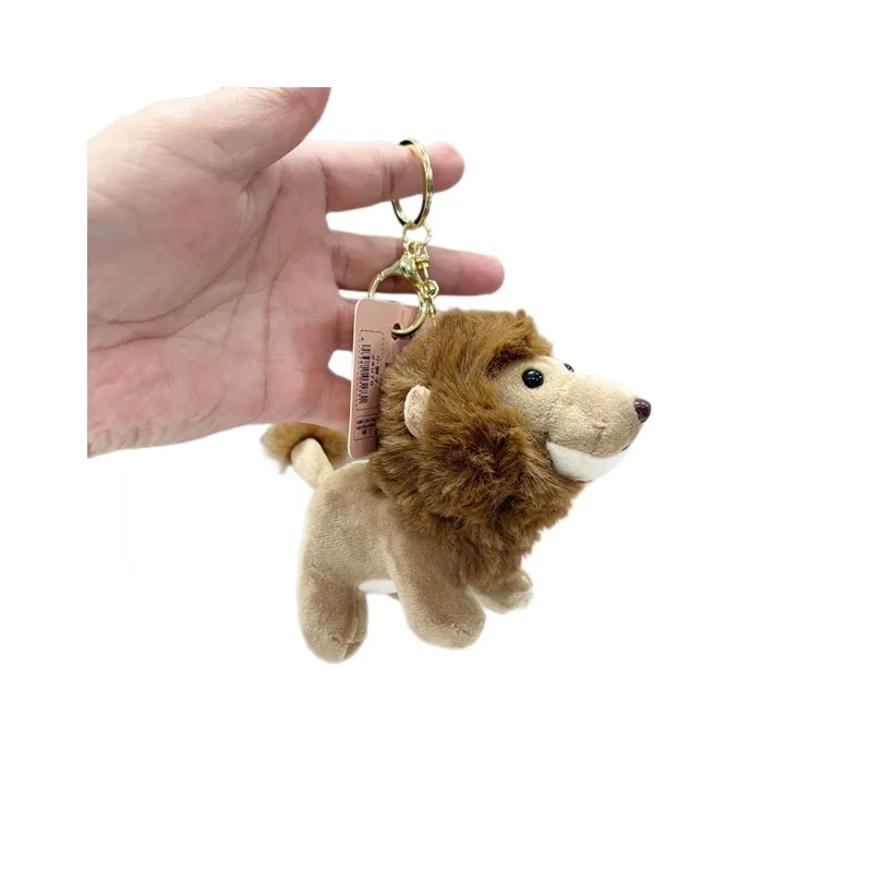 أفخم الأسد لعبة أفخم المفاتيح قلادة محشوة دمية على شكل حيوان الكرتون الحيوان سحر مضحك لينة الأسد حلقة رئيسية الأطفال حقيبة الملحقات