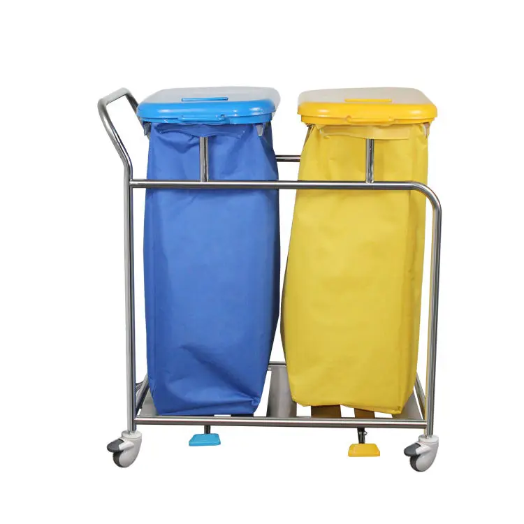Medical Metal Cleaning Cart Trolley Hospital Furniture for Hospitals and Hotels