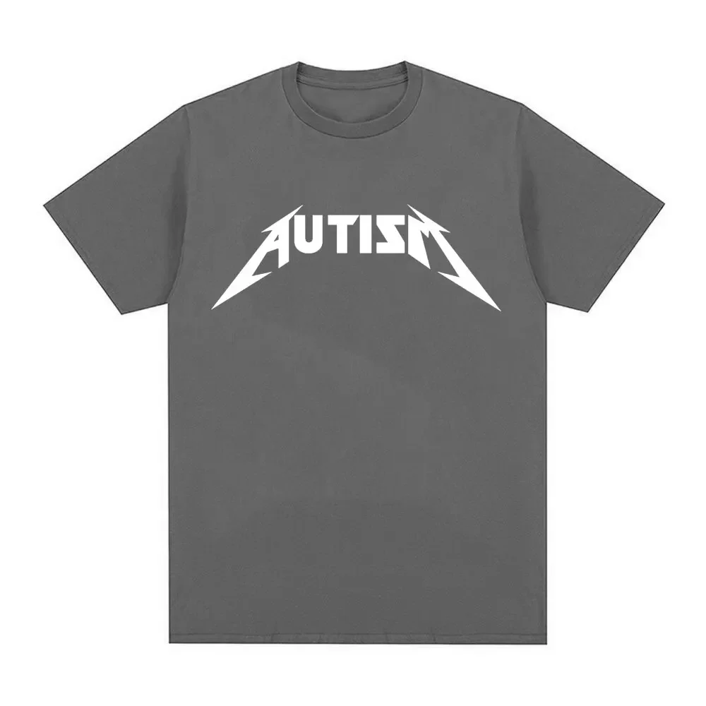 Autism Metal Rock Meme T-shirt Men Women Fashion Hip Hop Short Sleeve Oversized T-shirts Summer Sport Loose T Shirt Tops