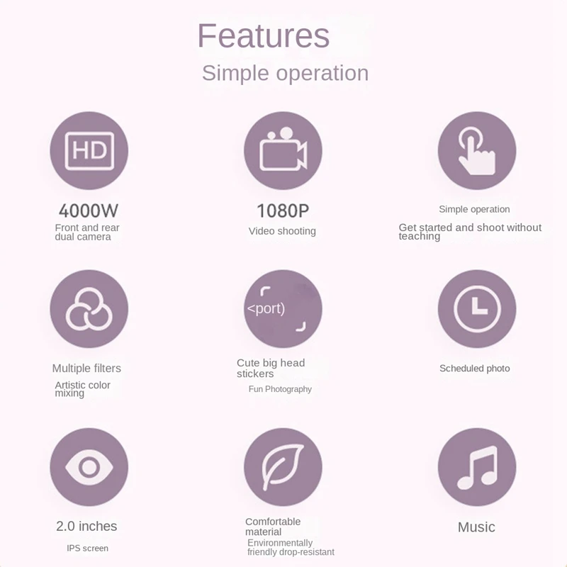 Fotocamera per bambini Mini fotocamera digitale videocamera 1080P con scheda SD da 32GB per regali per bambini per bambini