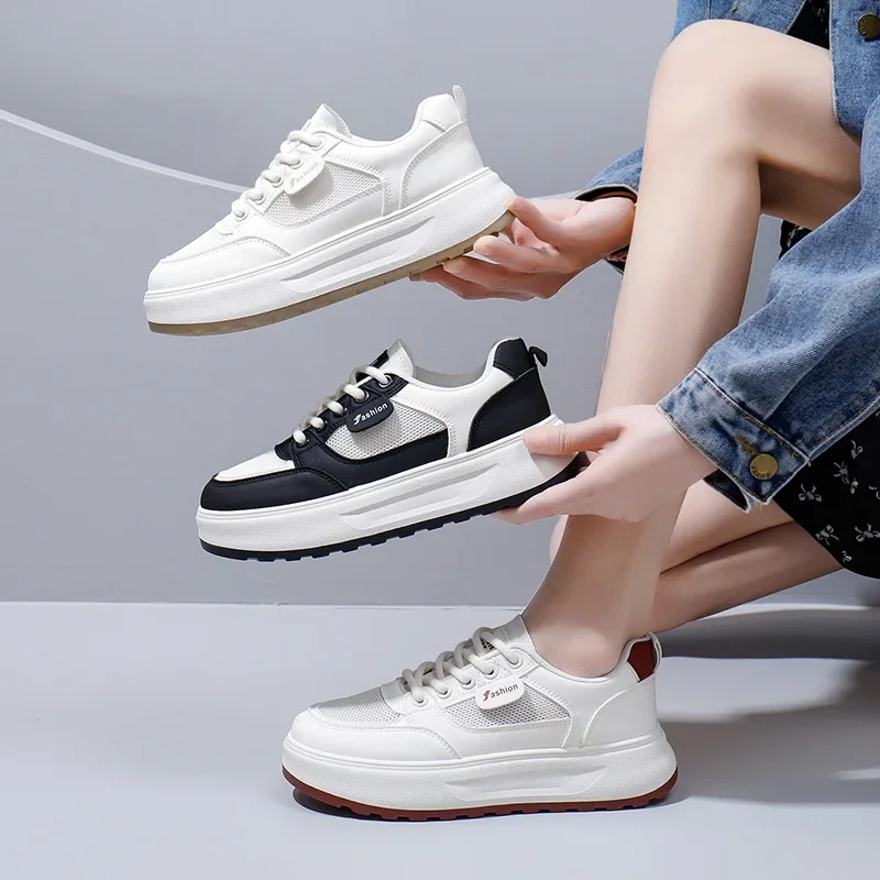 أحذية تنس نسائية مريحة، أحذية رياضية نسائية عصرية بنعل سميك، أحذية رياضية كاجوال بنعل خشن