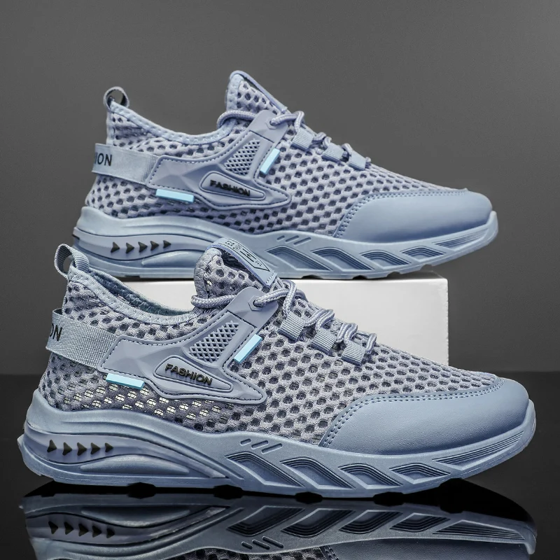 

Men's Running Shoes 2026 New Summer Breathable Hollow out Thin Large Net Lightweight Soft Bottom Casual Sports Shoes