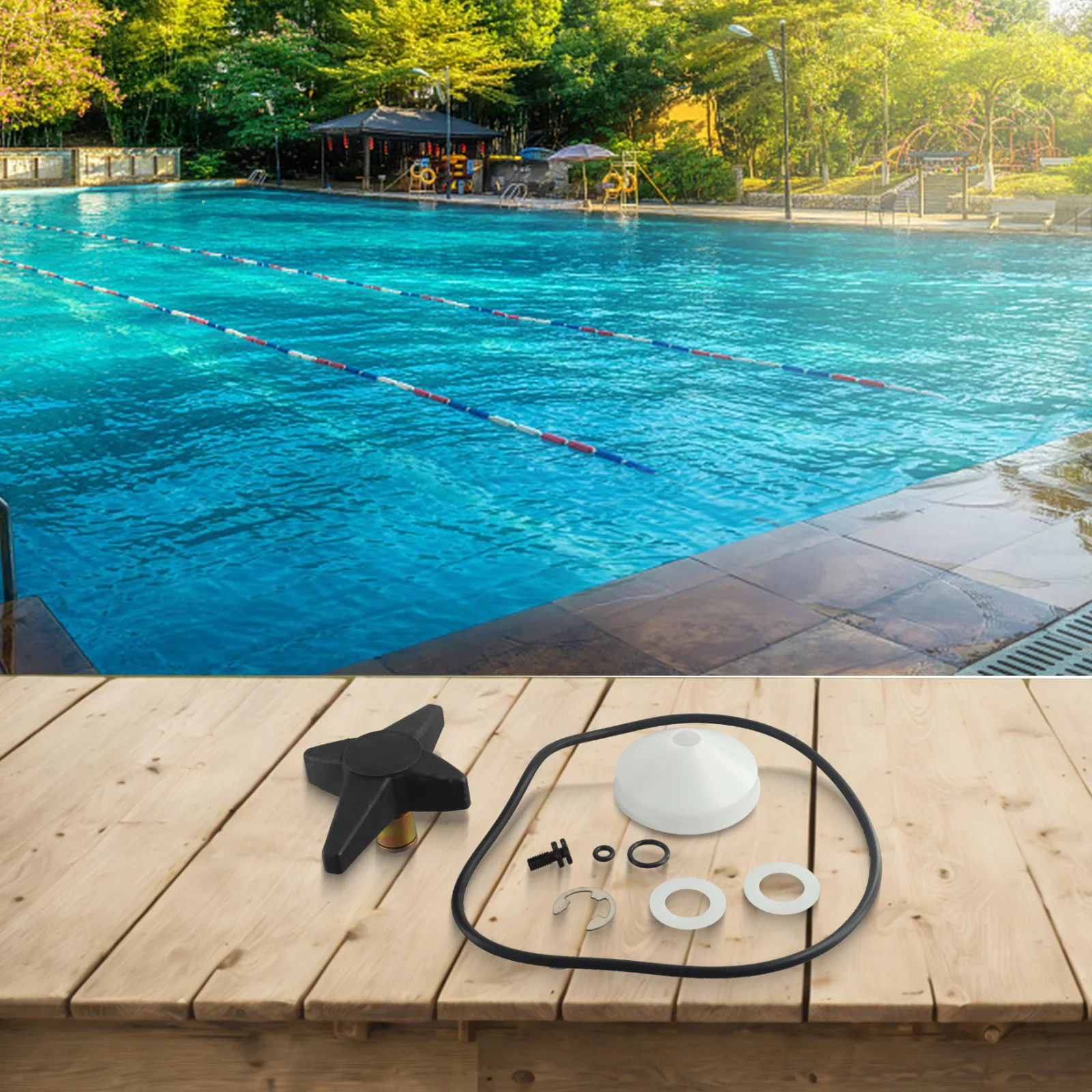 

Совершенно новый комплект ручек для фильтра для бассейна, инструмент для бассейна, черный + белый картридж, высококачественная запирающая ручка, комплект ручек для фильтра для бассейна