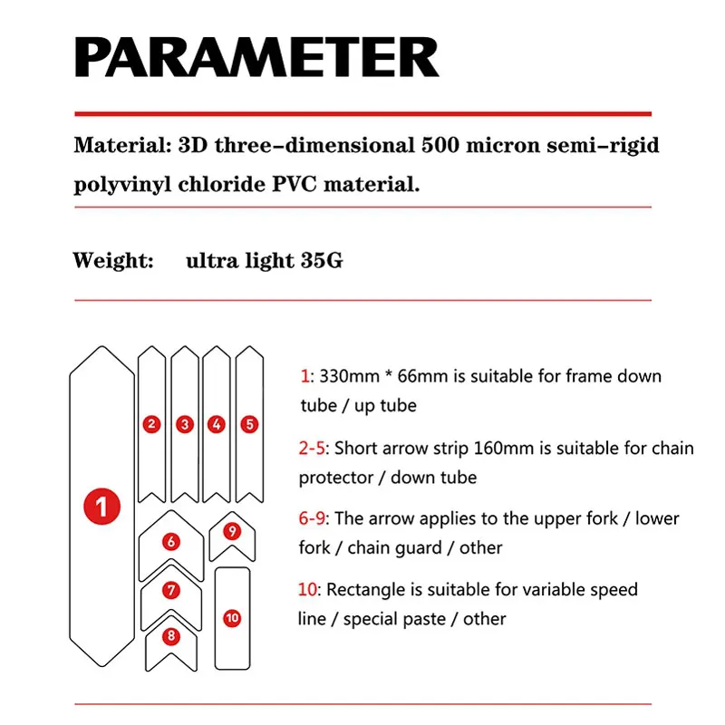 ENLEE The New Removeable Sticker Road Bicycle Paster Guard Cover 3D MTB Mountain Bike Scratch-Resistant Protect Frame Protector