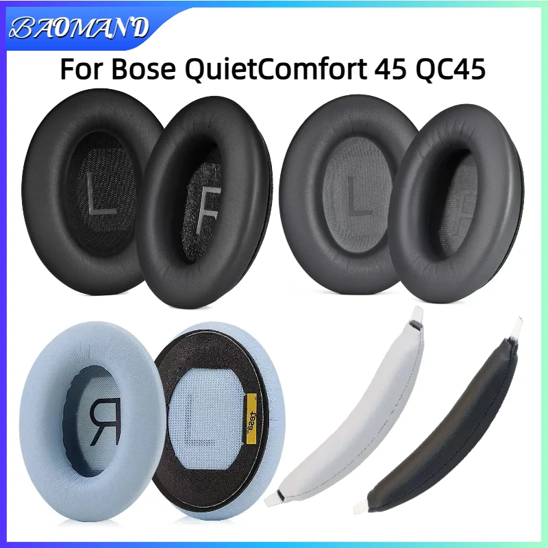 

Protein Leather Earpads Cushions for Bose QuietComfort 45 QC45 Headphones, Replacement Ear Pads Headset