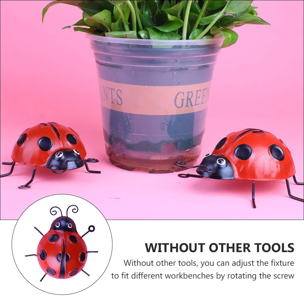 

4Pcs Iron Ladybug Wall Ornament Simulated Garden Lawn Decoration Yard Colorful Accent Iron Ladybug Ornament