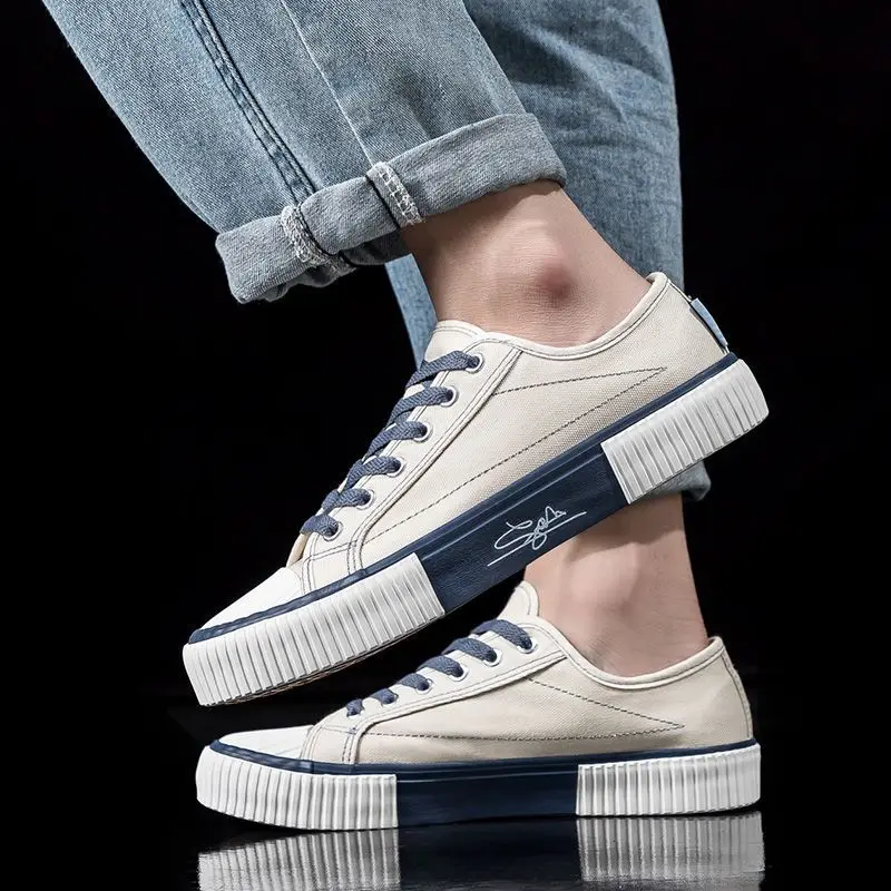 

Мужская повседневная обувь на платформе со шнуровкой, мужская обувь на плоской подошве, обычные дышащие классические оригинальные прогулочные кроссовки по низкой цене