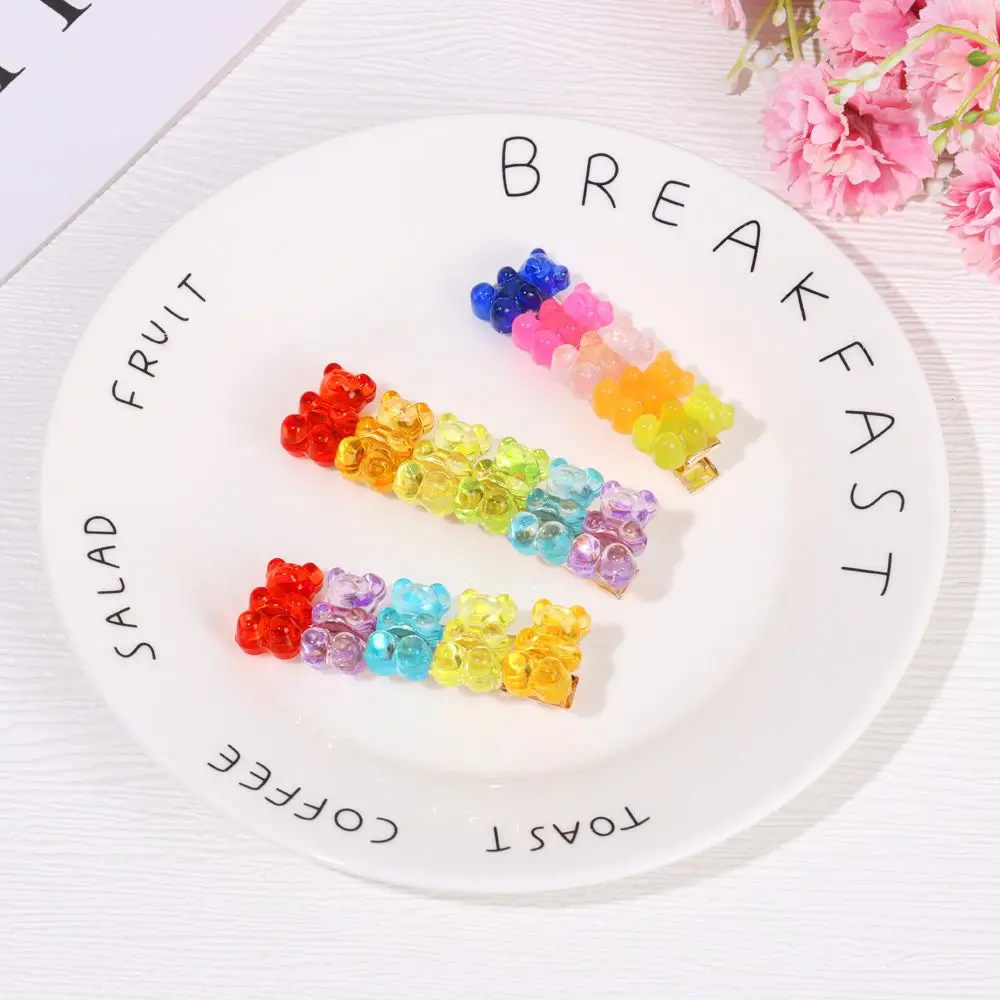 Gift Gummy Headwear Duckbill Hair Accessories Candy Color Jelly Bear Hairpin Barrette Colorful Hair Clip