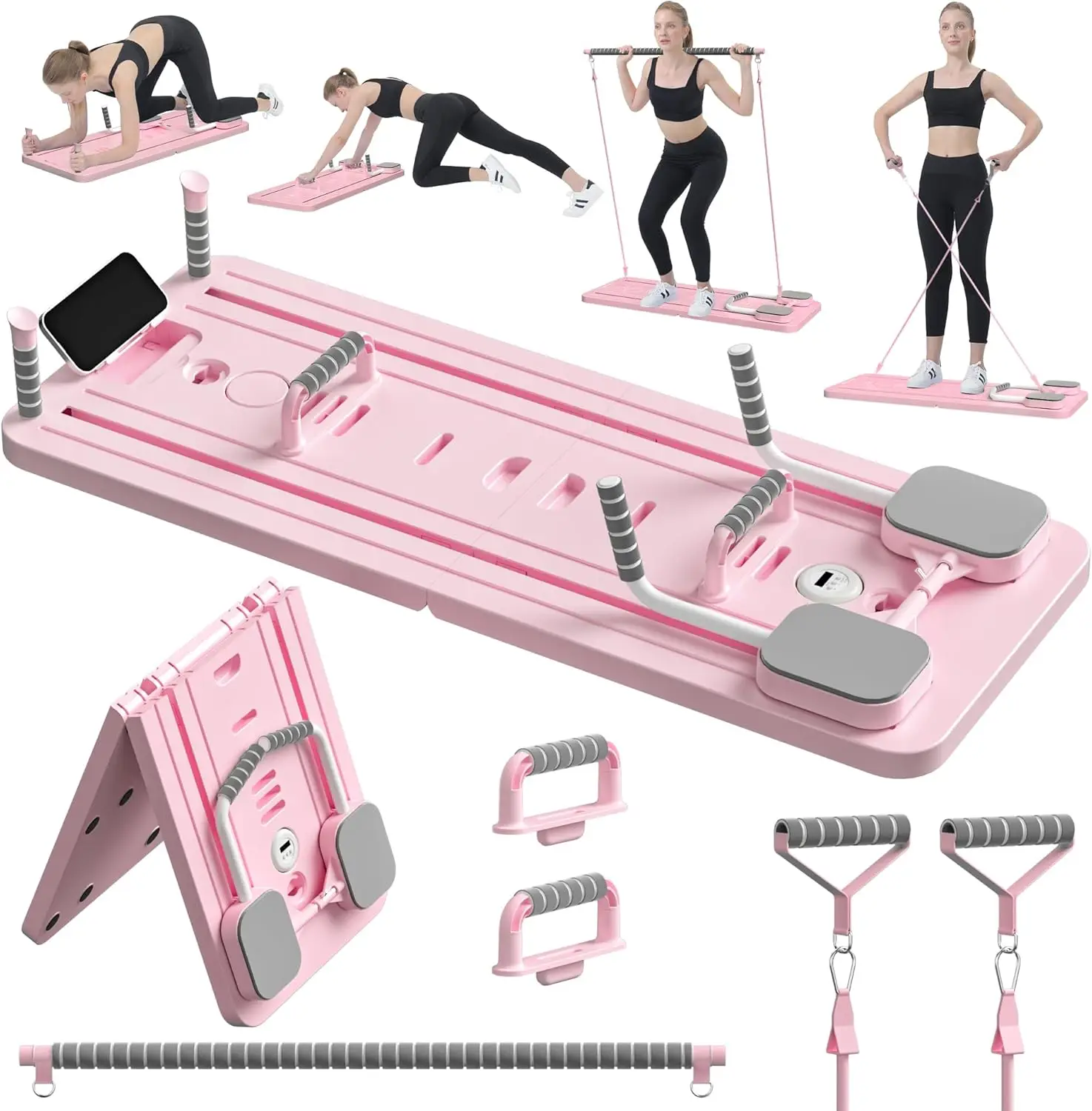 Planche de Pilates multifonction, bandes de résistance abdominales, supports de pompes, plaque de Fi