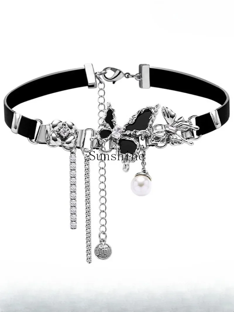 Butterfly Necklace Sweet Cool Premium Light Luxury Niche Clavicle Chain Accessories Collar Women's Neck Strap