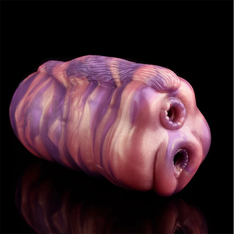 LUUK New Dual Channel Masturbator For Men Soft Silicone Sex Toys Realistic Vagina Pocket Pussy Male Masturbation Cup