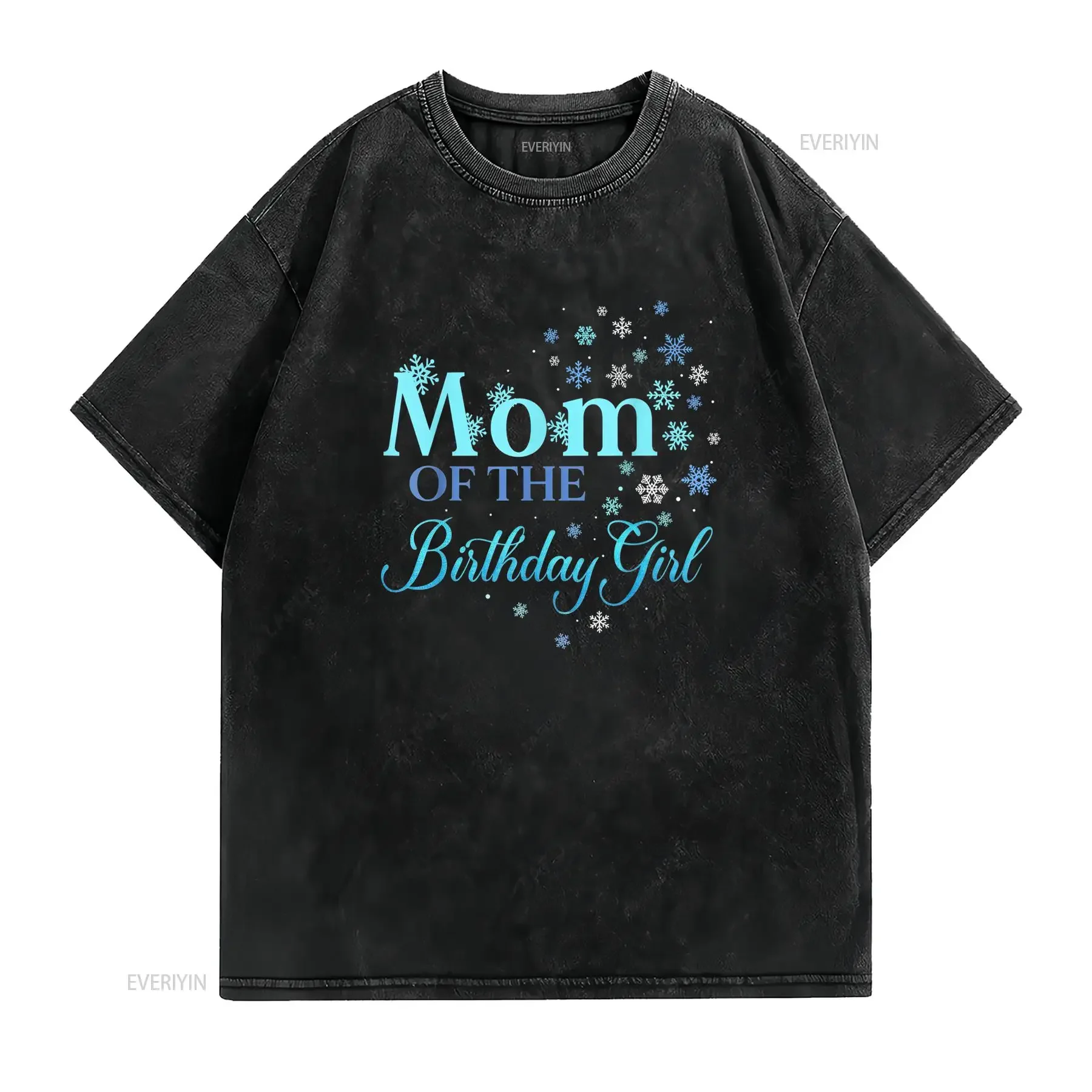 Maglietta Donna Mamma della Festeggiata Stampa Fiocco di Neve Invernale 100 Cotone Taglie S XXXL Nero Blu Completo Casual homme