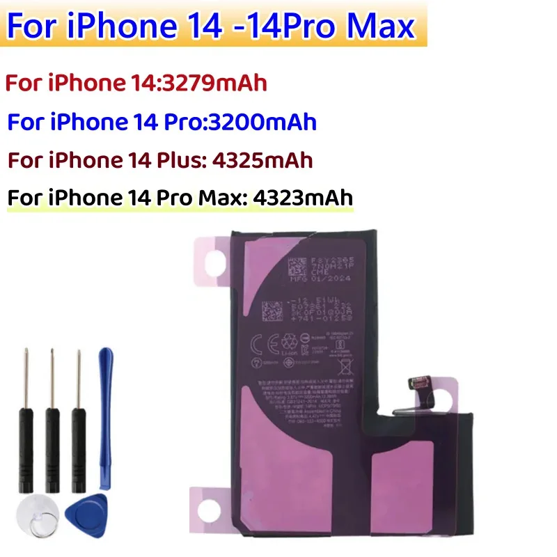 

FOR High Capacity Battery For iPhone 14 14 Pro 14 Pro Max 14 Plus Replacement with Tools