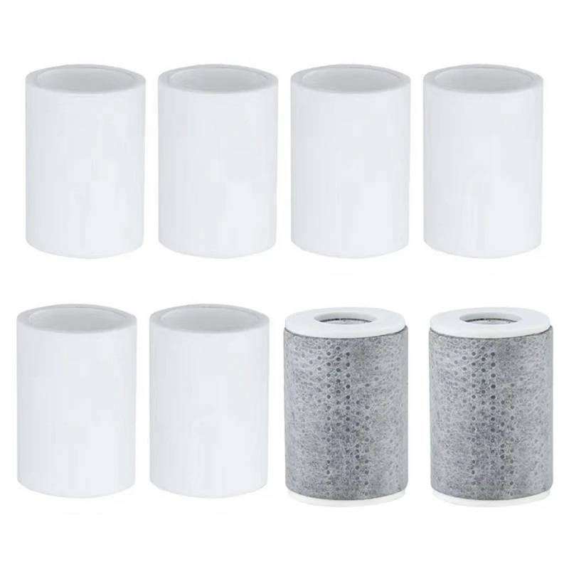 ABRU-Faucet Extender Filter,8Pcs Replacement Set With 2 Carbon Fiber & 6 PP Cotton Filters For Home Bathroom Kitchen