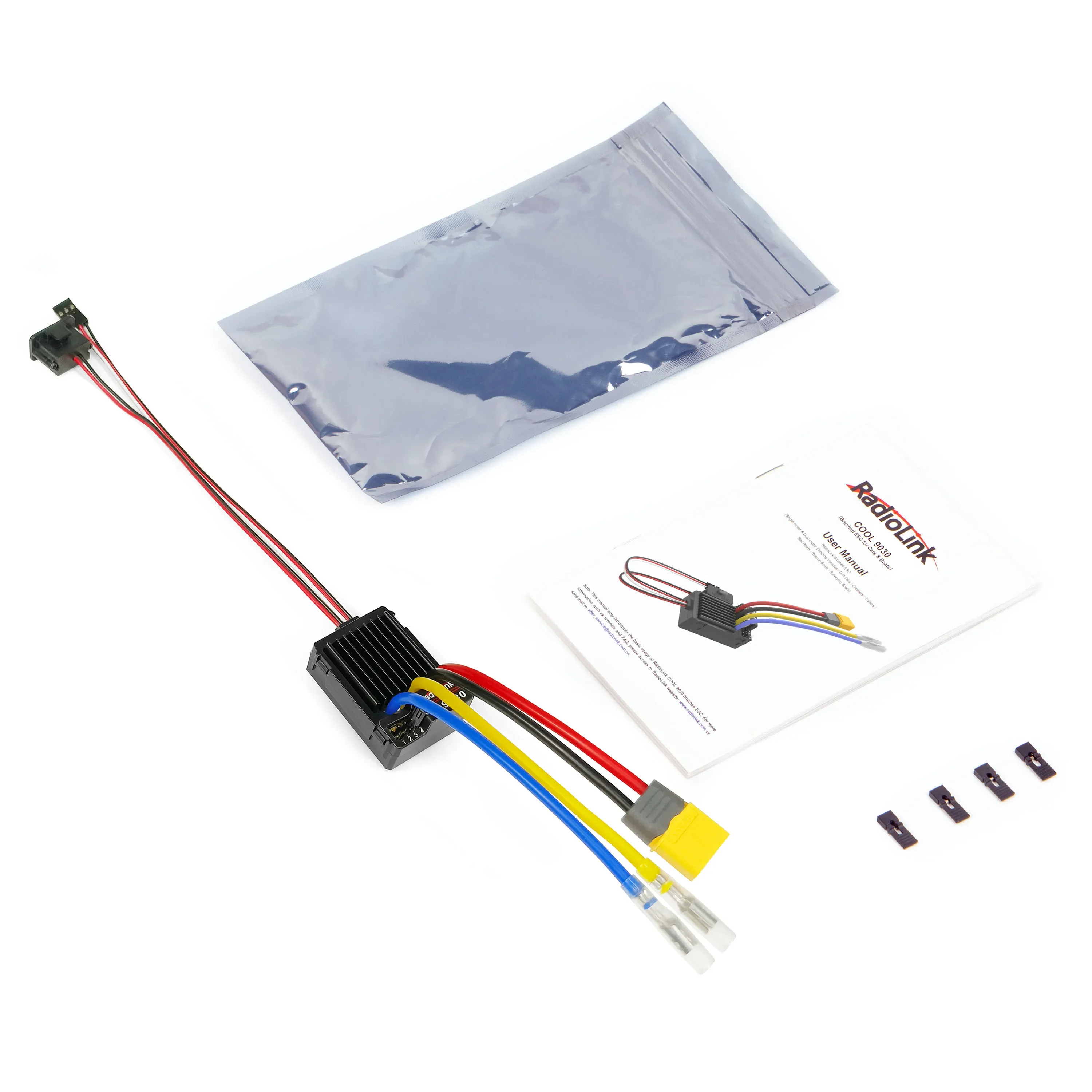 

Radiolink 90A Waterproof Brushed ESC CL9030 Speed Controller BEC 2-4S for 1/10 RC Car Truck Boat 380/540/550/560/570 Motor Parts