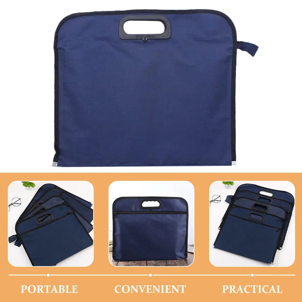 

5pcs Oxford Cloth Pouch Waterproof Document Bag Portable Storage Organizer Zipper Design Receipt Container For Teachers Workers