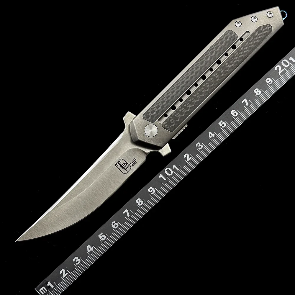 

OK Todd Begg Steelcraft Kwaiken Titanium Carbon Fiber Mark S35vn Bearings Folding Knife Outdoor Camping Hunting Pocket knife