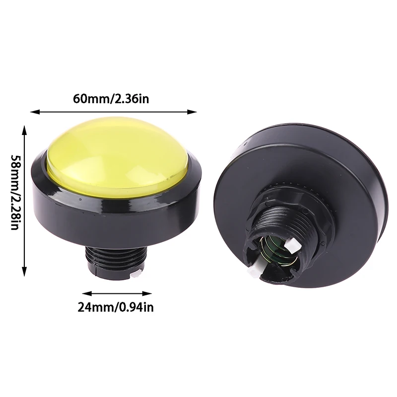 

NEW 60mm Arcade Buttons Big Round LED Illuminated With Microswitch For DIY Arcade Game Machine Parts 12V 32A Dome Light Switch