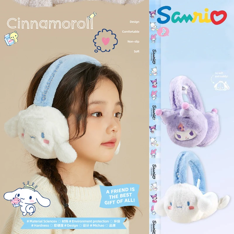 

Sanrios Cinnamoroll My Melody Kuromi Kid Plush Ear Warmer Girl Warm Earmuffs Outdoor Cold Earflap Cycling Ear-Muff Boy Ear Cover