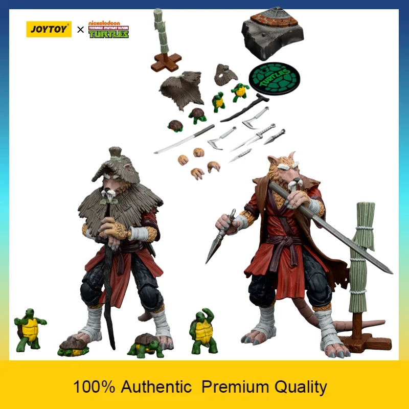 

[In Stock] JOYTOY TMNT Splinter Rat Sensei 1/18 Fully Articulated Action Figure Wooden Cane Accessory High Detail Collectible