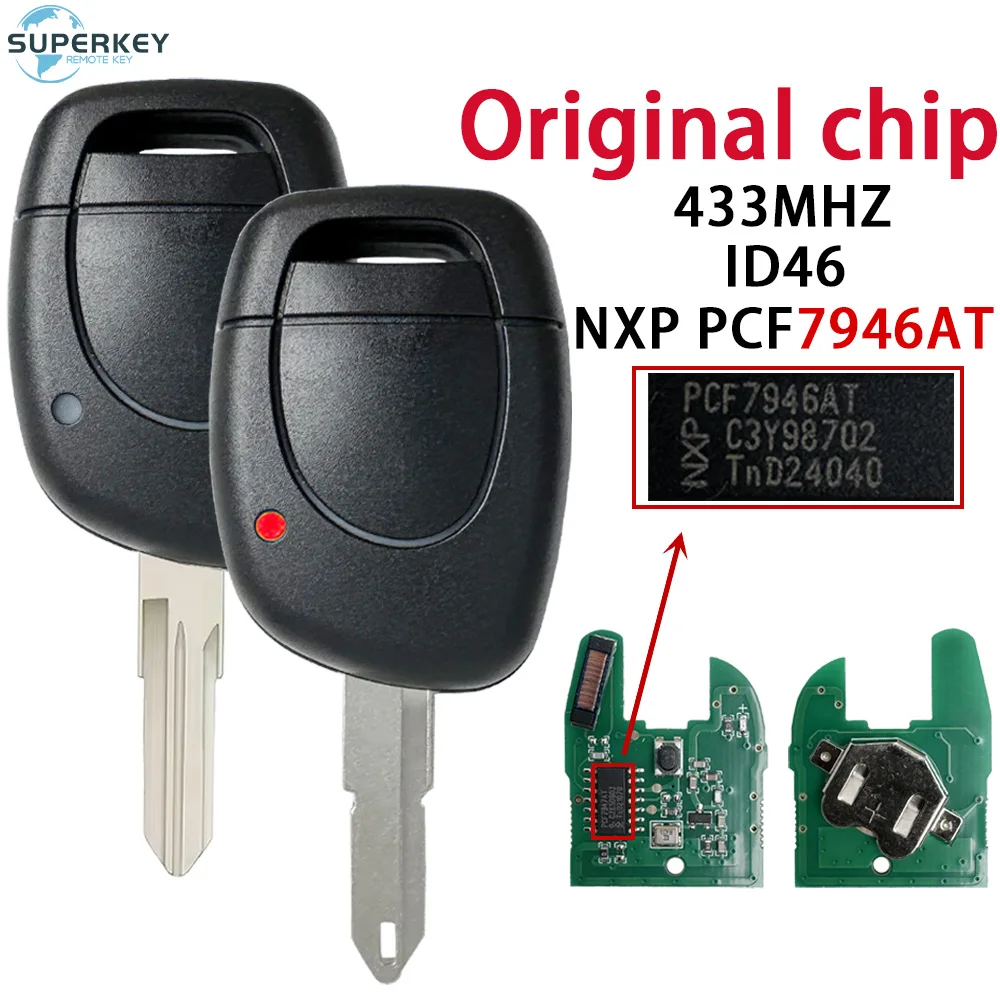

Оригинальный чип NXP для Renault Clio II Master Twingo Scenic Kangoo 1 2 3 Simbol Laguna Trafic Espace ID46 433 МГц удаленный автомобильный ключ