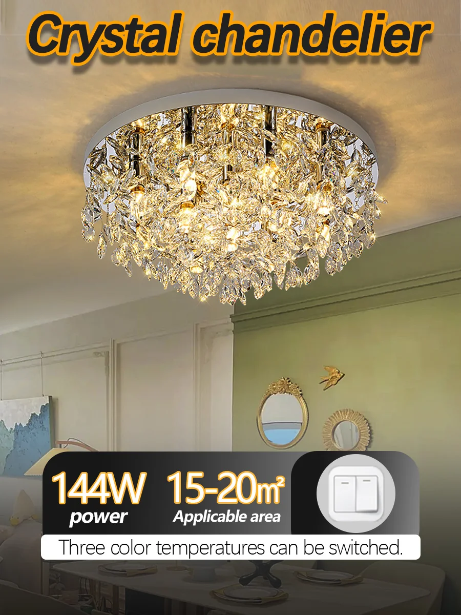 

2025 New Arrival Ceiling Lamp: Modern minimalist style, crystal lamp suitable for bedrooms, studies and living rooms
