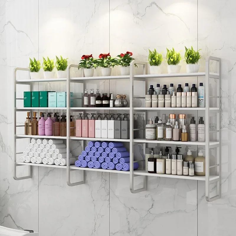 Wall towel rack Suspended tool rack Barber shop Hair salon Special multi-layer bathroom Bathroom wall rack