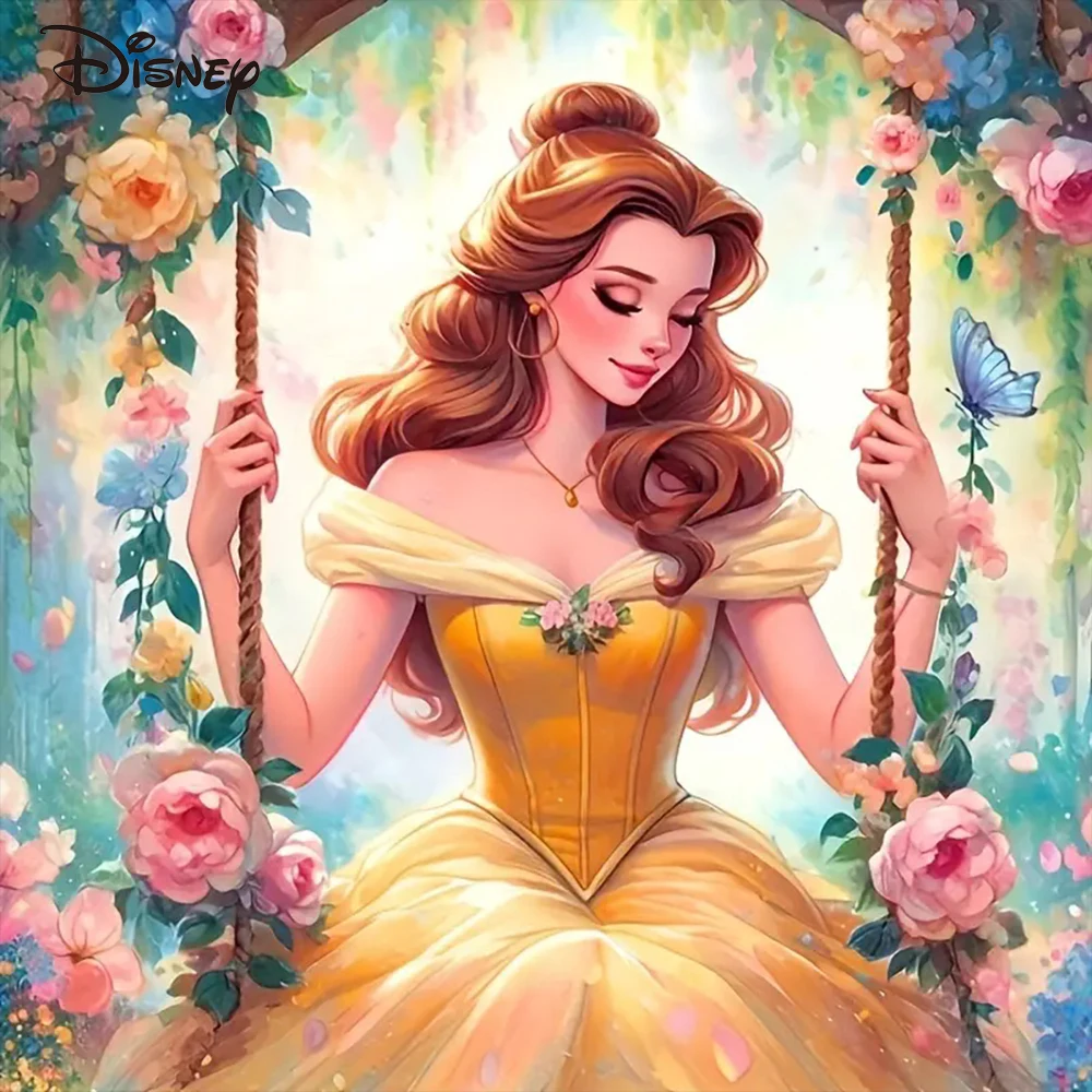 Disney DIY Diamond Mosaic Belle Embroidery Princess Picture Rhinestones Woman Painting Flower Cartoon Decor for Home