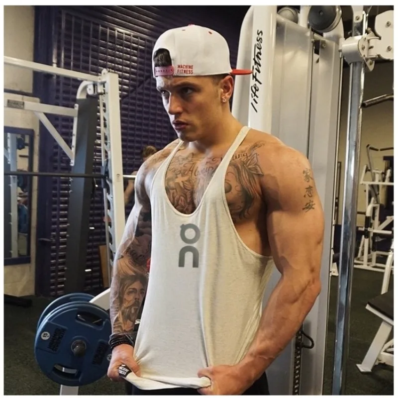 

Майки для бодибилдинга в тренажерном зале, модные подтяжки с Y-образной спинкой, жилеты, хлопковые дышащие майки без рукавов, мужская спортивная рубашка для фитнеса с мышцами