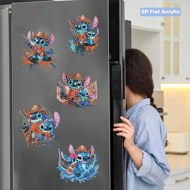 New DIY Diamond Art Refrigerator Magnets Cute Cartoon Characters Design Home Decoration Diamond Painting Fridge Magnets