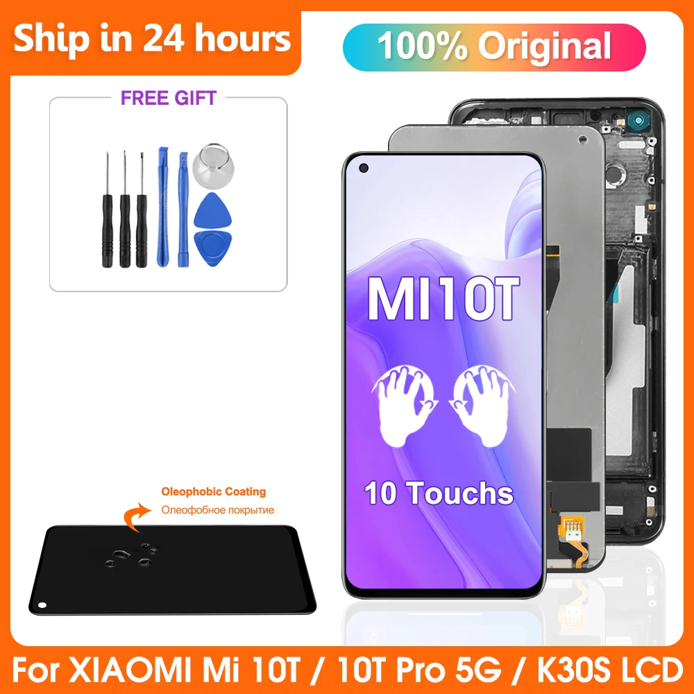 

6.67" Original Super Quality For Xiaomi Mi 10T Pro 5G LCD Display Touch Screen Digitizer Assembly For Mi10T 10TPro ScreenRepair