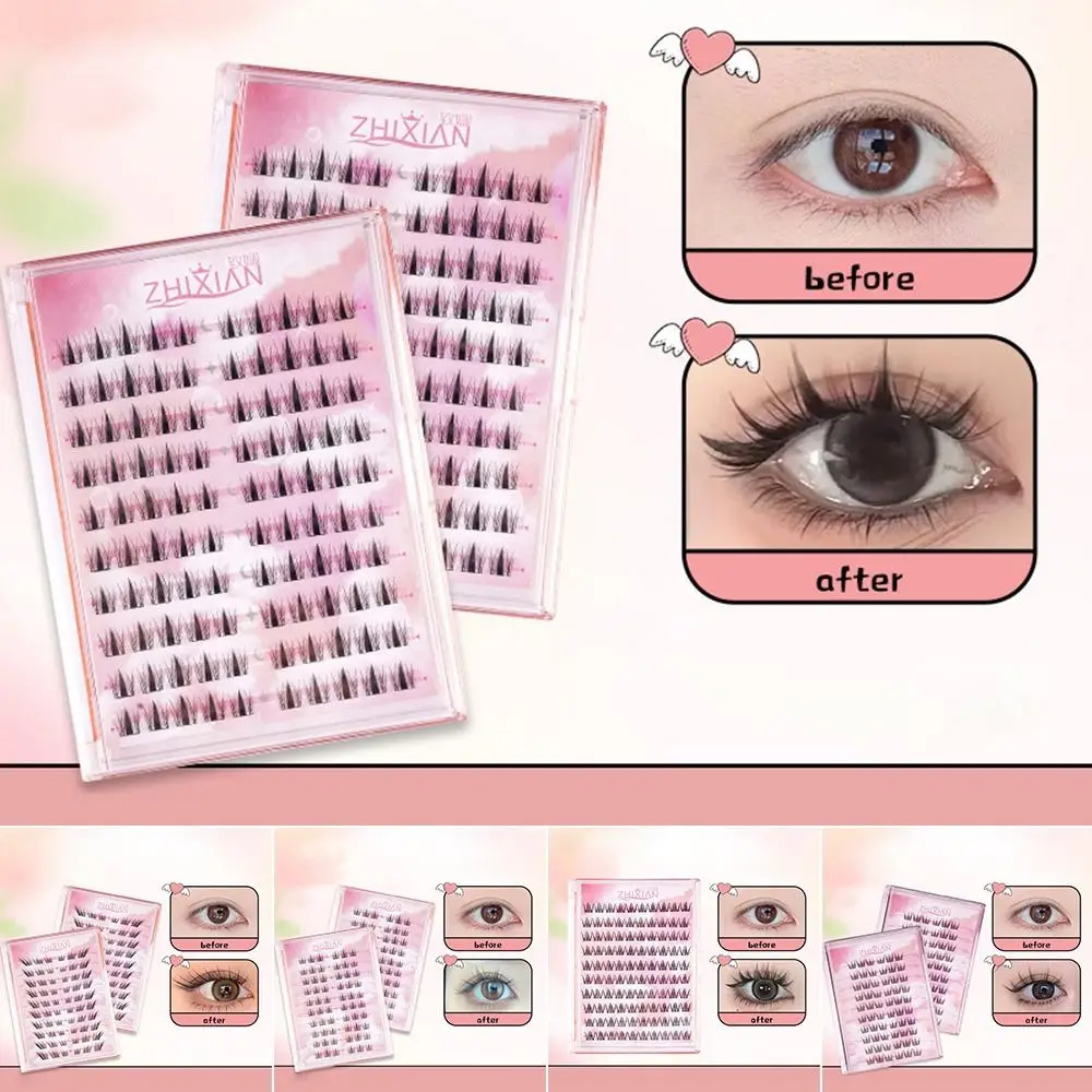 مع شرائط الغراء مانغا جلدة الغراء الحرة أنيمي تأثيري ثلاثية الأبعاد الرموش الصناعية لتقوم بها بنفسك اليدوية مجزأة الرموش الصناعية فتاة