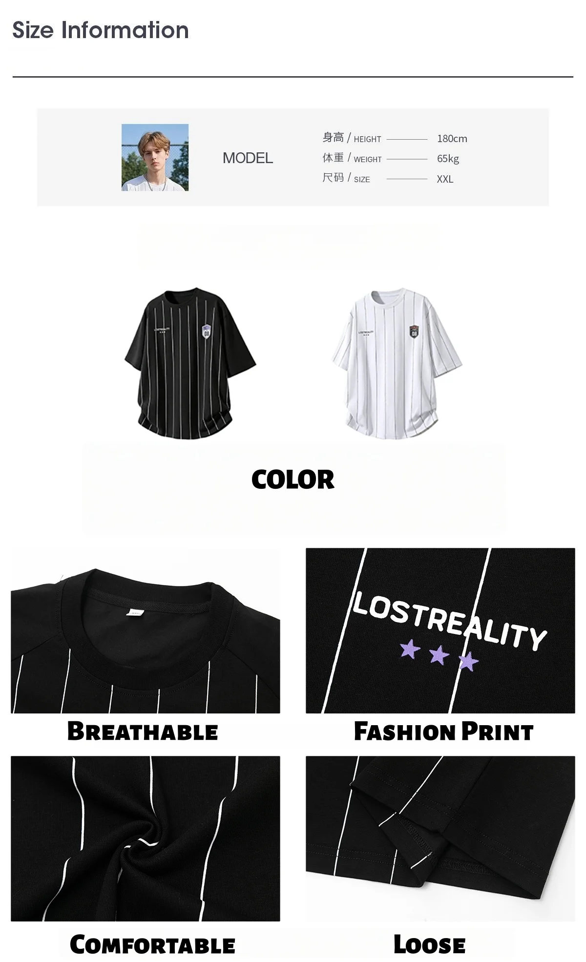 Men's Vintage Print Short Sleeved T-Shirt Seasonal Outdoor Sports Jersey with Colour-Blocked Stripes Cotton