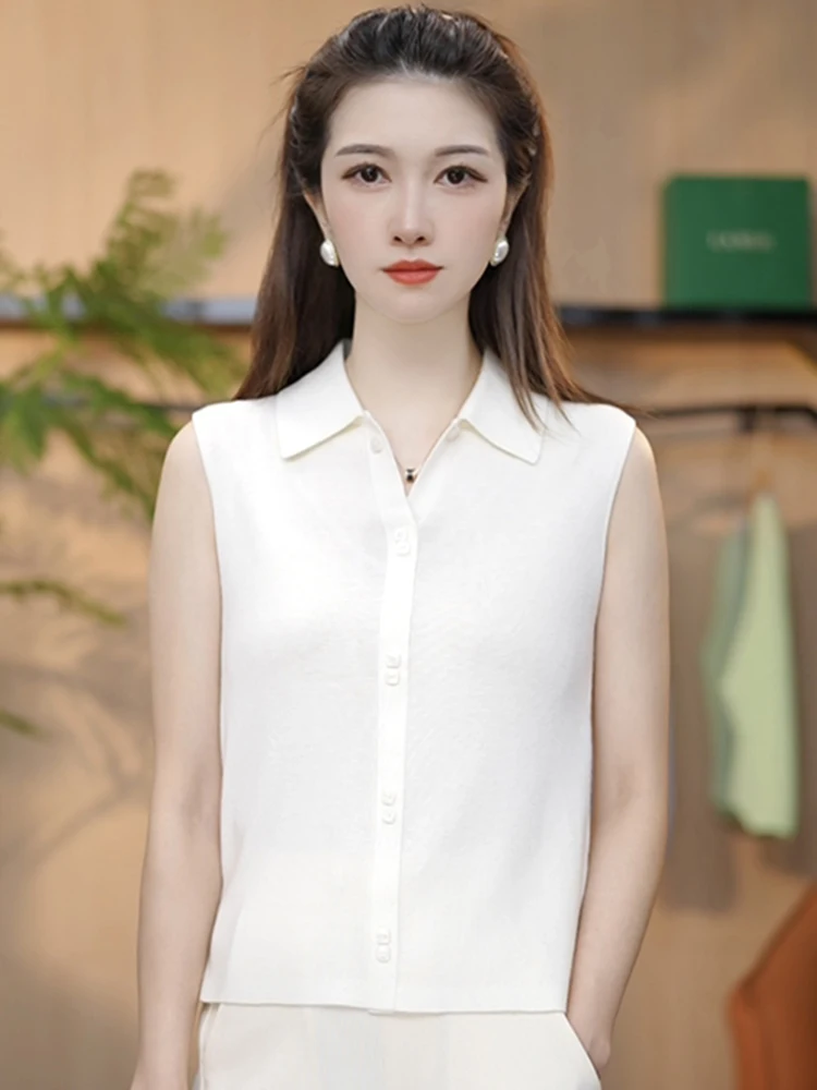 

Casual Ne Svel Vest Comfortable Layering Slimming Base irt Color oulder Pad Top for Autumn Commute