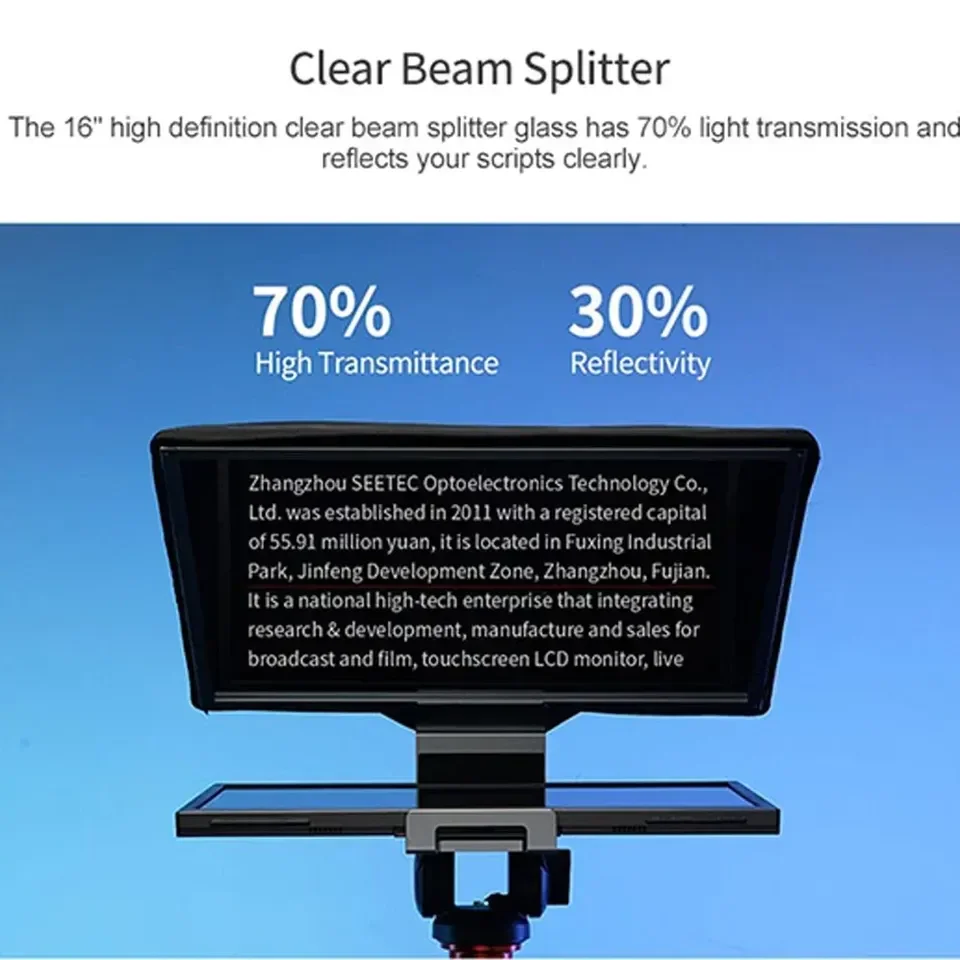 FEELWORLD TP16 16 بوصة ملقن قابل للطي يدعم ما يصل إلى 16 "الكمبيوتر اللوحي الأفقي العمودي Prompting APP التحكم عن بعد حمل