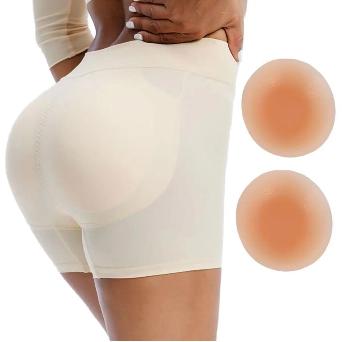 1Pair Buttocks Enhancers Inserts Comfortable Removable Push Up Butt Pad Sexy Bikini Briefs Panties Women Silicone Fake Butt Pads
